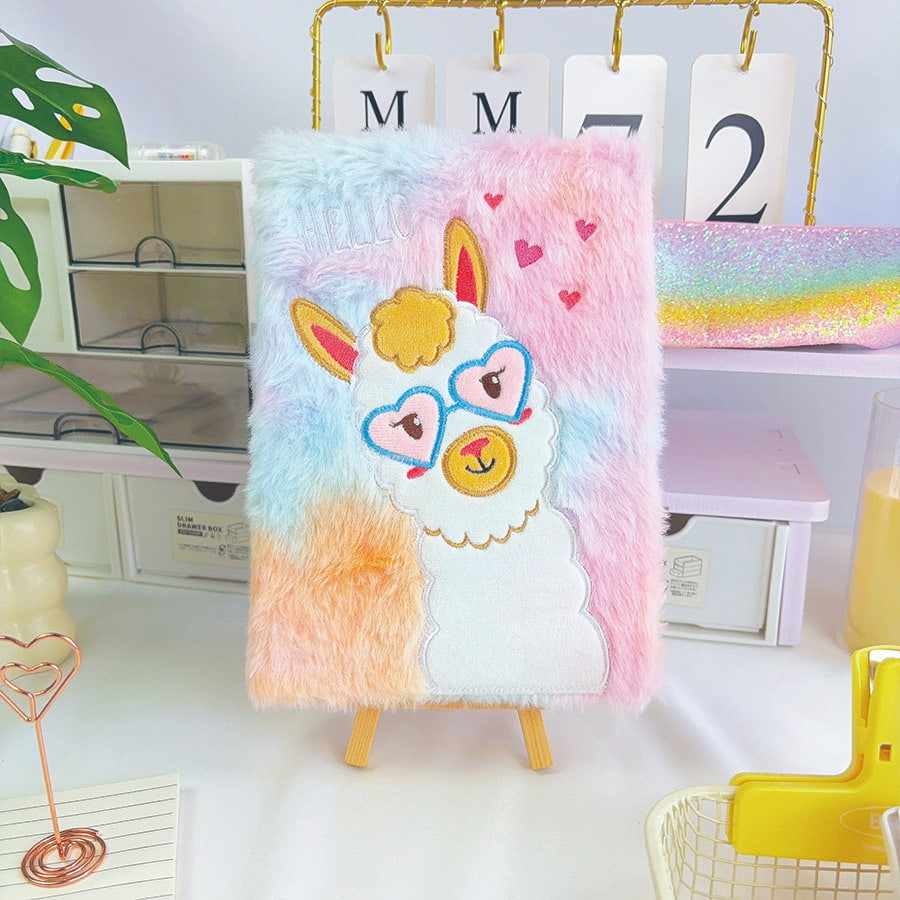 Carnet de notes en peluche A5 en alpaga mignon