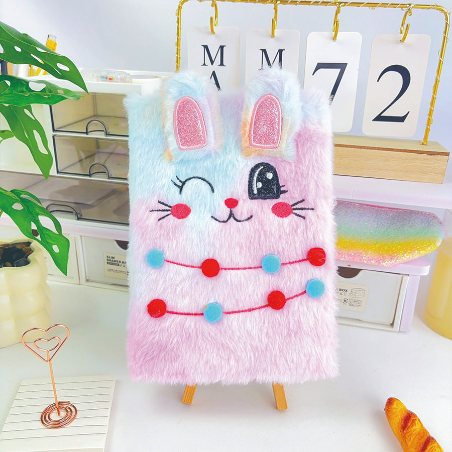 Carnet de notes en peluche A5 avec chat mignon