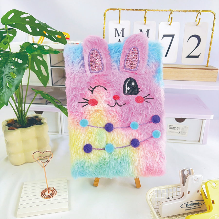 Carnet de notes en peluche A5 avec chat mignon