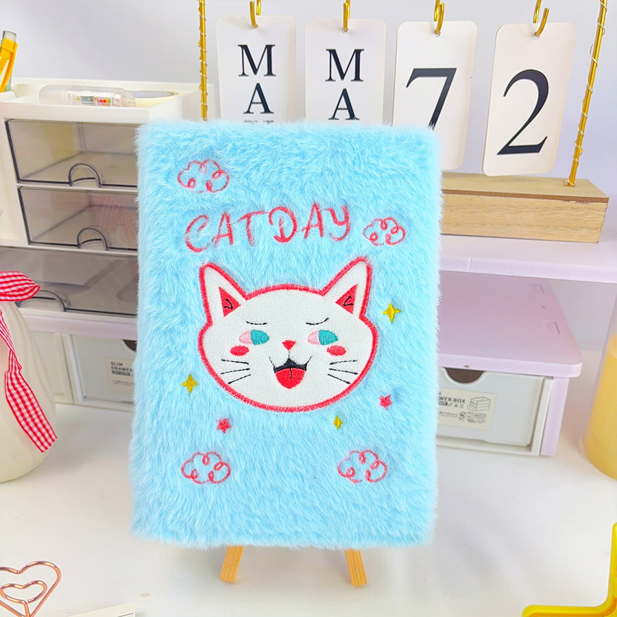 Carnet de notes en peluche A5 avec chat mignon Carnet de notes en peluche A5 avec chat mignon